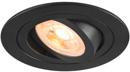 SLV NEW TRIA 75, Deckeneinbauleuchte, rund, max. 10W GU10, schwarz