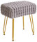 IBUYKE Tabouret de Pied rectangulaire Ottoman, Maquillage vanité Tabouret Table d'appoint, Velours vanité Tabouret Siège, Pouf Chaise, Pieds en Acier doré, pour Salle d'eau, Gris WBD003G