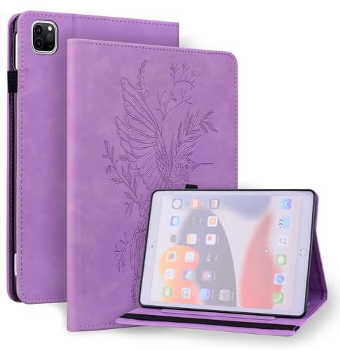 Vaitasy Funda para iPad Air 11 2025/2024 iPad Pro 11 2022/2021/2020/2018 iPad Air 5 10.9 (2022) Ligera Cuero PU Tablet Cover con Función de Soporte Carcasa iPad Air 4 10.9 (2020) - Pájaro púrpura