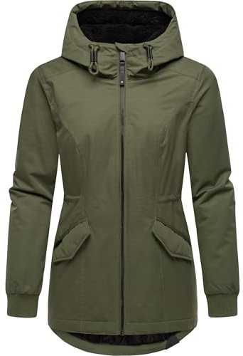 Ragwear Damen warme wasserdichte und atmungsaktive Winterjacke mit kuscheliger Kapuze Dowey Warm Rain YOUMODO XS-3XL