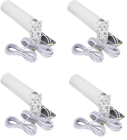 ISTOVO 4X Antena 4G LTE Antena Externa SMA Antena Exterior 3G 4G 10-12DBi con Conector SMA Dual para MóDem Router 3G 4G