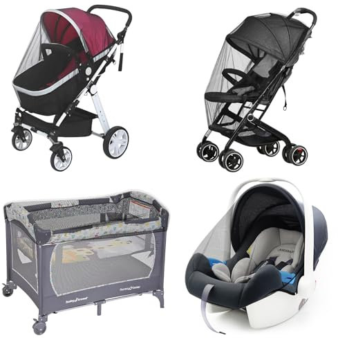 Baby-Moskitonetz für Kinderwagen, perfektes Insektennetz für Kinderwagen, Stubenwagen, Wiegen, Spielplätze, Pack N Plays und tragbares Mini-Krippennetz, Baby-Insektennetz-Abdeckung, Schwarz