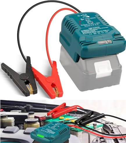 Jumper Cables Adapter for Makita18V Battery Car Jump Starter,12V Portable Jump Starter Charge the Car,Up to3.5L Gas 6.5L Diesel Engines,Automotive Booster Cable Adapter(Battery not Included)