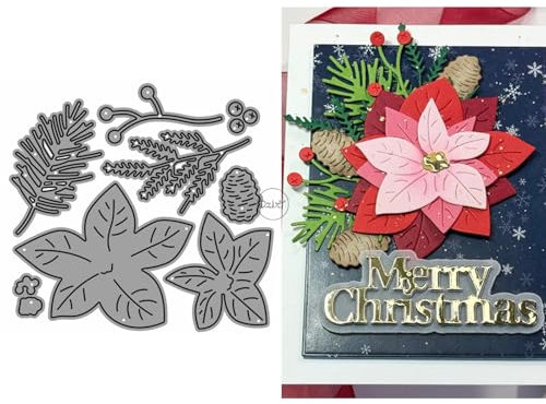 DzIxY Stanzschablonen aus Metall, Motiv: Patchwork-Blumen, Tannenzapfen, für Kartenherstellung, Prägepapier, Stanzform-Set, Scrapbook-Schablonen, Zubehör, Maschinenvorlagen