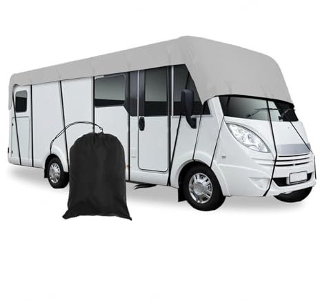 LHCXKJGS Wohnwagen Schutzhülle 210D Oxford-Gewebe Wohnwagen Schutzdach Wind-, Regen- Und Schneefest Sackmarkise Wohnwagen Geeignet Für Jede Jahreszeit Und Jedes Klima,Grey-10m×3m