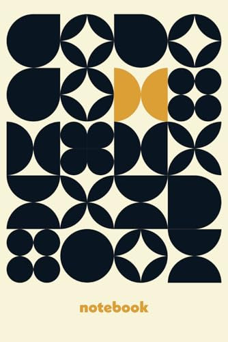 Bauhaus Notebook - Lined Notepad Journal - 100 Pages (6x9) Paperback: Bauhaus 20 Shape Blue Orange Design