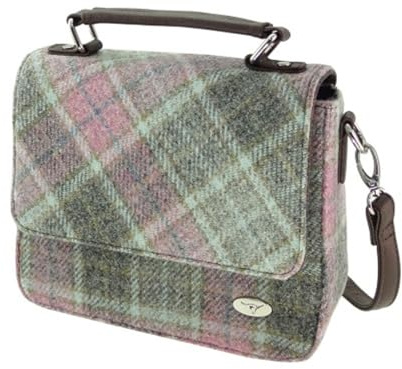 Harris Tweed 'Thurso' Square Bag Made in Scotland, Soft Pink Buchanan, One Size