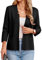 GRACE KARIN Cardigan Manica 3/4 Elegante Giacca Blazer Completo da Lavoro con Tasche L Nero -1