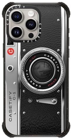 CASETiFY Ultra Impact iPhone 15 Pro Max Case [Strong Slim / 11.5ft 5X Militray Grade Drop Protection/Compatible with Magsafe] - Camera Case - Classic - Clear Black