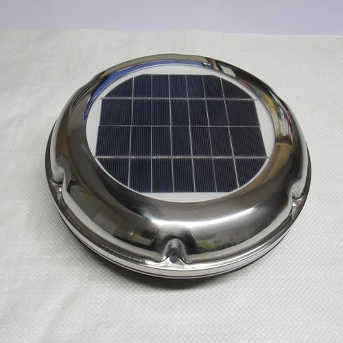 Solar Powered Caravan Extractor Fan (Stainless Steel Exhaust Roof Vent Ventilation Camper Van RV)