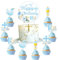 Jollyboom Christening Decorations for Boys, Happy Christening Cake Cupcake Toppers Blue Christening Cake Decorations for Baby Baptism On Your Christening Day Holy First Communion Party Supplies