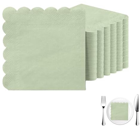 120 Stück Servietten, 25x25 cm Servietten Salbeigrün Hochzeit Babyparty, Eukalyptus Grün Mintgrün Klein für Abendessen Hochzeit Babyparty und Geburtstag Kleine