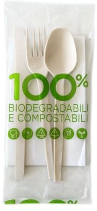 ecodrinks - 100 Set Forchette, Coltelli e Cucchiai di Polipropilene Riutilizzabili - Senza BPA, Resistenti ed Ergonomici - Perfetti per Catering, Eventi, Feste, Picnic e Barbecue