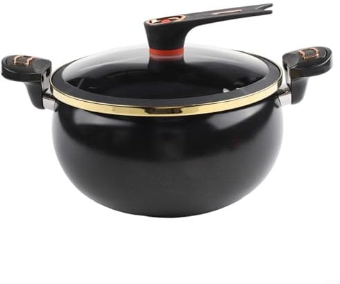 Cast Iron Mini Pressure Cooker with Enhanced Safety Features and Non Interior for Effortless Cooking (8L Black)