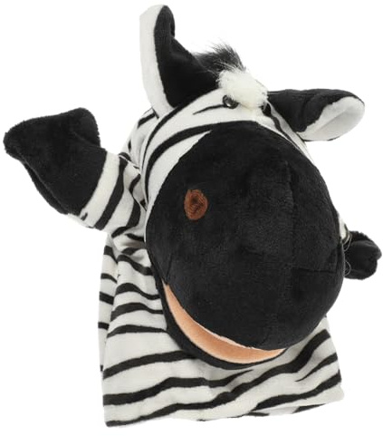 Zebra Plüsch Handpuppe im Cartoon Stil für Kinder und Babys | 1 Stück, zum Geschichtenerzählen, Angenehm zu Handhaben, Fördert Spielen