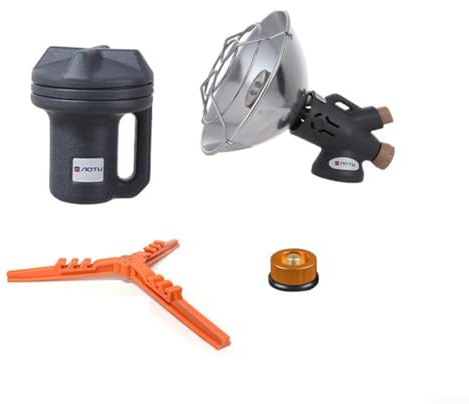 Chauffage à gaz portable léger avec allumage électrique et base pliable, chaleur réglable en trois étapes pour l'extérieur pour l'hiver (B)