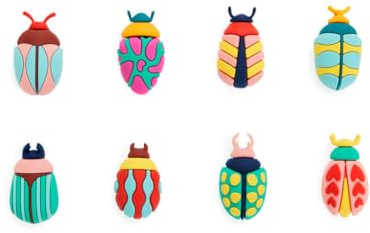 Balvi Glasmarker The Beetles Originelles Design in Form bunter Käfer Plastik
