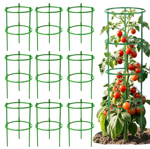 JanFebMar 20 Sätze Tomaten Rankhilfe Set, Pflanzenhalter rund, Gurken Rankhilfe Set, Stapelbar Staudenhalter Geeignet für Tomaten, Gurken, Blumen Usw