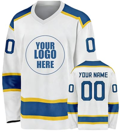 Maillot de hockey personnalisé pour hommes/garçons, logo personnalisé, numéro de nom, maillots de hockey sur glace, chemises à manches longues pour fans d'équipe, adultes, enfants et jeunes, b, Taille