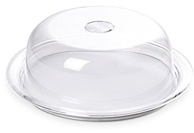 Bandeja para Tartas Omada Design con Tapa Transparente, Apta para Dulces y Tartas, diámetro 25 cm, línea Globo
