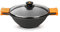 BRA - EFFICIENT, Wok con coperchio in vetro e manici in silicone, 24 cm