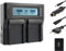 Blumax - Chargeur Dual pour Batteries Type NP-F970/NP-F960/NP-F990/NP-F550/NP-F750/NP-FM50/NP-FM500H/NP-FM500/NP-QM51/QM71 - Charge Rapide et simultanée de 2 Batteries