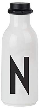 Design Letters Persönliche Trinkflasche Weiß (N) | BPA-Frei | 500 ml | Tritan Wasserflasche im Nordisches Design | Auslaufsicher | Spülmaschinengeeignet | erhältlich von A-Z