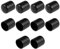 sourcing map 10pcs Rubber End Caps 30mm ID Vinyl Round End Cap Cover Screw Thread Protectors Black