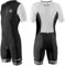 SLS3 Triathlon Anzug Herren - Trisuit Einteiler – Triathlonanzug - Triathlon Einteiler - Aerodynamischer Kurzarm Trisuit, (Black/White Geo, S)