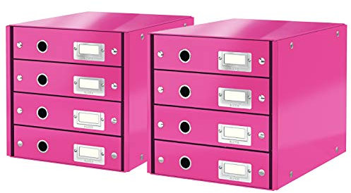 Leitz 604800/604900 Schubladenset Click und Store WOW, Graukarton (Pink)