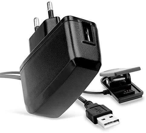 subtel Caricabatteria + Cavo USB compatibile con Garmin Approach G10, S20 / Forerunner 30, 230, 235, 645, 645 Music, 735XT System Connector Caricatore 5V 1A Ricambio per smartwatch bracciale fitnes