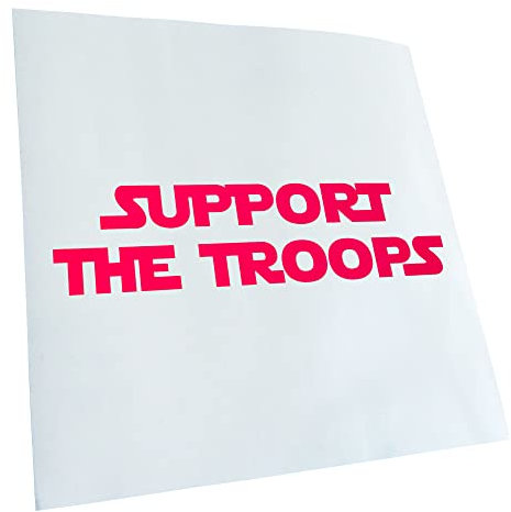 Kiwistar - Autoaufkleber - Neonpink - 40x10cm Support the Troops II - Heckscheibe Auto Aufkleber wetterfest für Kfz LKW Mofa Truck - Sticker außen selbstklebend Tuning Zubehör für Fenster Fahrzeug