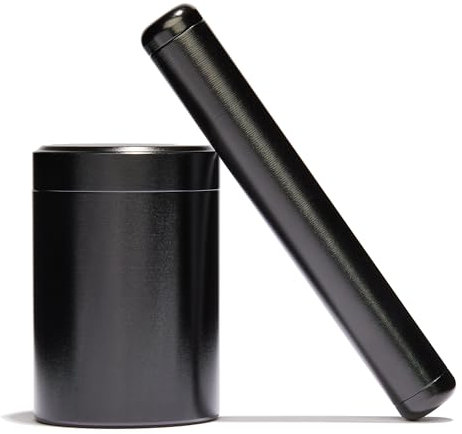 Metall Joint Case & Dose | geruchsdichte Aufbewahrung für unterwegs | EDC | Joint Tube Safe Case Box Kräuter Stash Hosentasche (Schwarz)