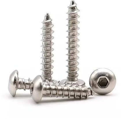 SYDARSYN Tornillos Autorroscantes de Cabeza Redonda Allen, Tornillos Hexágono Interior Tornillos para Madera de Acero Inoxidable M4x40mm (20 Piezas)