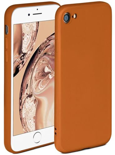 ONEFLOW Soft Case for iPhone 7/8/SE (2020/2022) Silicone Case with Camera Protection, Silicone Case with Raised Screen Protection, Back Cover Protective Case, Soft Mobile Phone Case, Brown