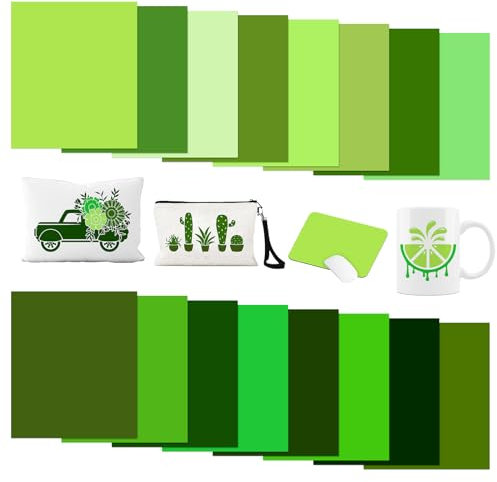 Tintnut St. Patrick Sublimationsmuster-Transferpapier, 16 Blatt, 30,5 x 25,4 cm, grünes Herz-Sublimationstransferpapier-Set für selbstgemachte Tassen, Becher, Schlüsselanhänger, T-Shirts