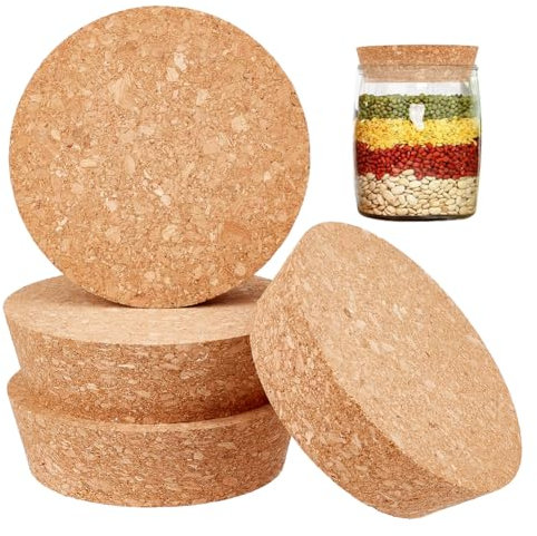 OLYCRAFT 4 Stück Große Korken Konische Korken Holzkorken Deckel Flaschendeckel Korken 9.4~11 cm Weinflaschenverschlüsse Holzglaskorken Für Küche Hochzeitsgeschenk Einmachen – 3.2 cm Dick