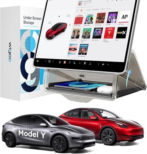Wigoo Tesla Model Y Juniper Aufbewahrungsbox unter dem Bildschirm | Verstecktes Design, Stabile Installation, Mittelkonsolen-Organizer-Tablett, Für Tesla Model Y 2016-2026 Juniper