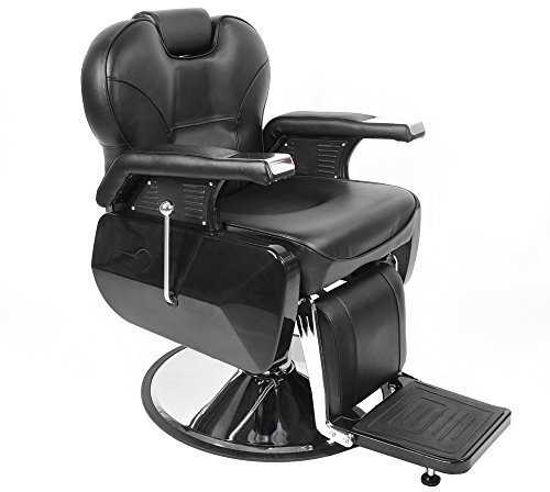 Friseurstuhl, Drehstuhl, hydraulisch, um 360 ° neigbar, für professionellen Salon, 96 x 94 x 84 cm, Schwarz