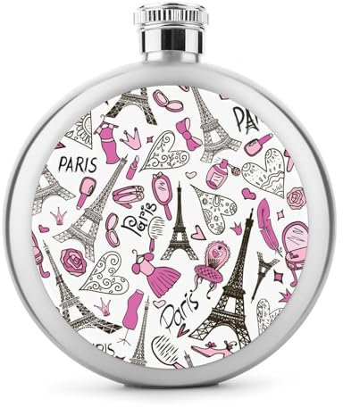 Flasque À Alcool En Acier Inoxydable Tour Eiffel Hip Flask Flasque De Whisky Flacon De Hanche 9x9cm