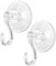 WLLHYF Lot de 2 crochets à ventouse en plastique robuste transparent réutilisable pour fenêtres, carreaux, verre, portes lisses, miroirs, serviettes, peignoirs, sacs (2, L)