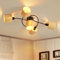Deboola Deckenlampe 5 Flammig Deckenleuchte Boho - Wohnzimmer Natur Wohnzimmerlampe Vintage Schlafzimmerlampe Umgeben Design E14 Deckenbeleuchtung für Schlafzimmer Esszimmer Küche(Ohne Leuchtmittel)