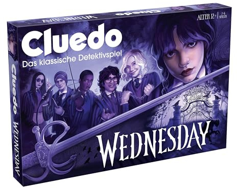 Winning Moves Cluedo Wednesday Edition - Cluedo Spiel Detektiv Krimi Spiel Wednesday Brettspiel - 2+ Jahren 12+ Jahren - Deutsch