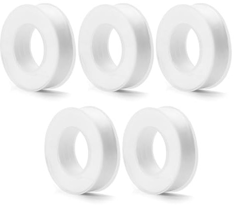 ASIRYVA 5 Pack PTFE Tape Plumbing Tape, Teflon Tape, Leak-Free Solution for Pipes, Shower Head, Sewers & Joints (12mm x 13m)