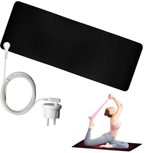Erdungsmatte, 25 x 68 cm Grounding Mat Esd Matte mit EU Stecker und Kabel, Steigern Sie ihr Wohlbefinden, Besserer Schlaf, Erdungsmatte für Schreibtisch, Tisch, Sofa, Yogamatte