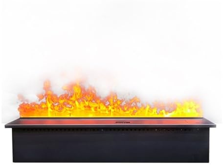 Eingebauter Wasserdampfkamin, ultradünner elektrischer Zerstäubungskamin mit realistischer LED-Flamme, Touch-/Fernbedienung Wandkamin(XXL)