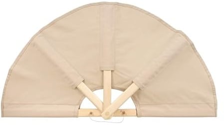 Sauna Fächer – Großer Saunafächer 77 cm – Handgemachter Aufgussfächer aus Lindenholz & Baumwolle – Sauna Wedel für Aufgüsse, Wärmeverteilung & ätherische Öle (Beige)