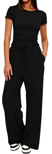 Innfttwo Co Ord Sets for Women UK – Soft Breathable 2 Piece Outfits with Wide Leg Trousers & Pockets, Elastic Waist Lounge Wear for Home, Travel & Daily Wear