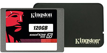 Kingston Technology SV300S3B7A/120G 120 GB Solid State Drive V300 SATA 3 Upgrade Bundle Kit with Adapter 2.5 Inch, Grey