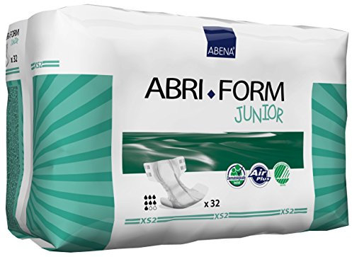 Abena Abri-Form Premium-Windeln für Junior, Eco-Labelled Windelhose, verbesserter Auslaufschutz, sichere und bequeme Windelhose für Kinder – Größe 7/XS2, 40–60 cm, Taillenumfang 5–15, 32 Stück
